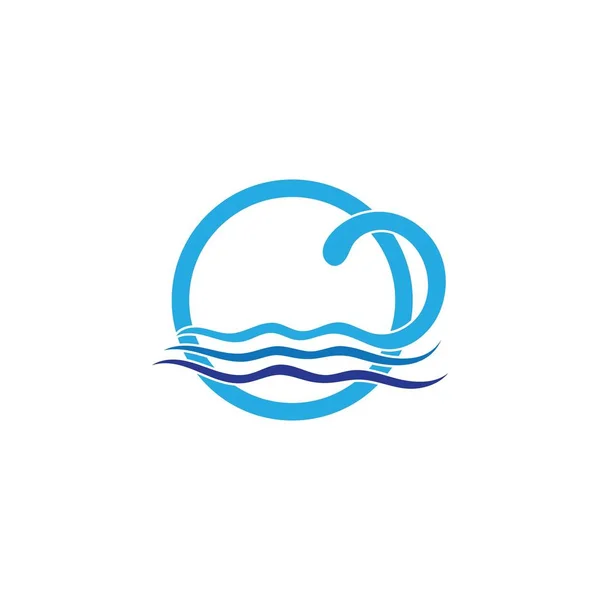 Acqua Onda simbolo e icona Logo Template — Vettoriale Stock