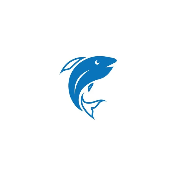 Fisch springen logo Vorlage Vektor-Symbol — Stockvektor