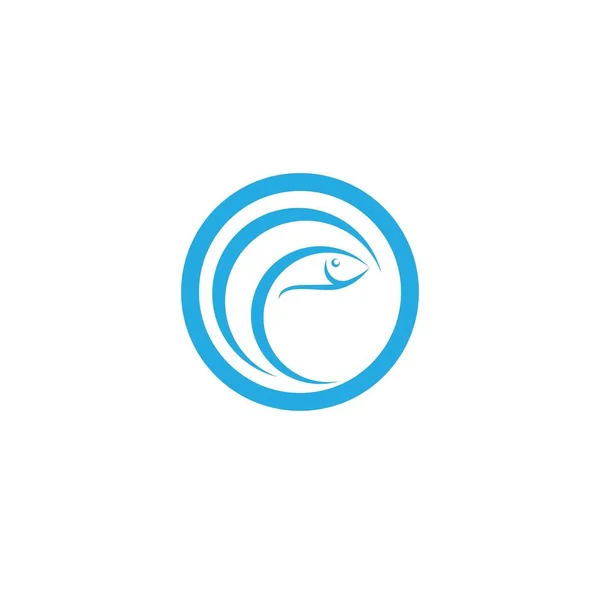 Modèle de logo de saut de poisson icône vectorielle — Image vectorielle