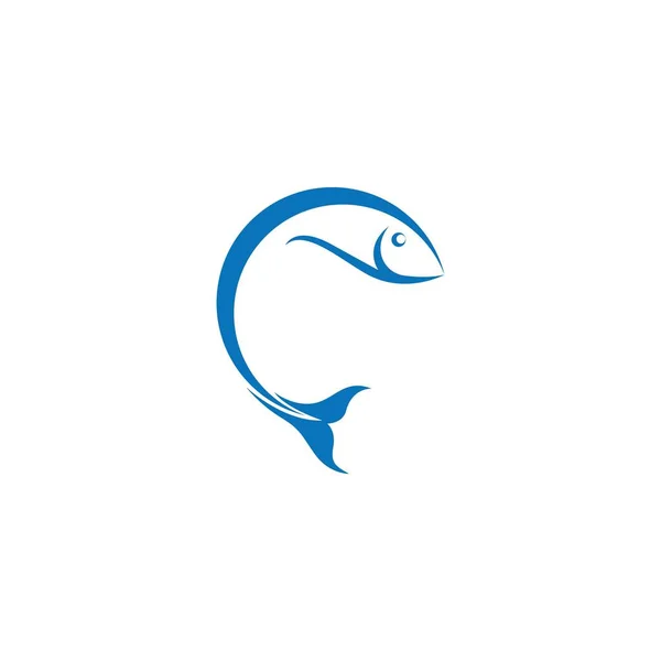 Fisch springen logo Vorlage Vektor-Symbol — Stockvektor