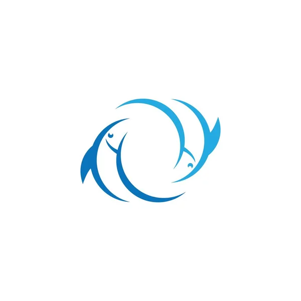 Salto de peces Logo Plantilla icono de vector — Archivo Imágenes Vectoriales