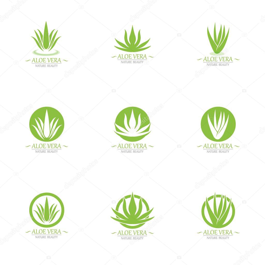 Aloe vera logo and symbol template vector