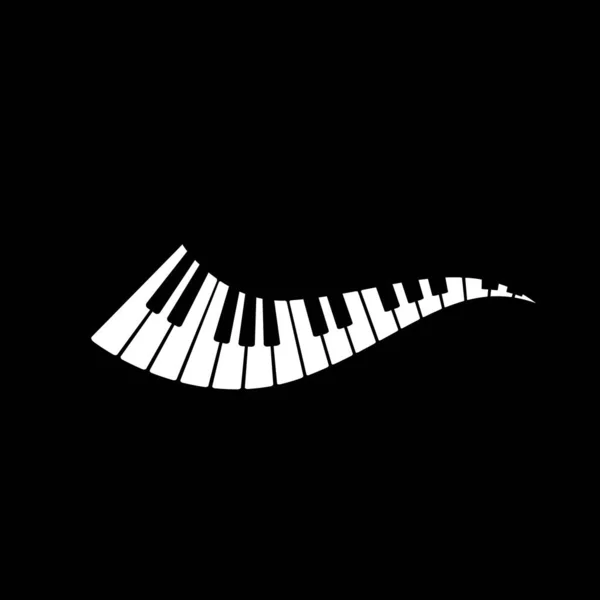 Piano ícone vetor ilustração modelo logotipo — Vetor de Stock