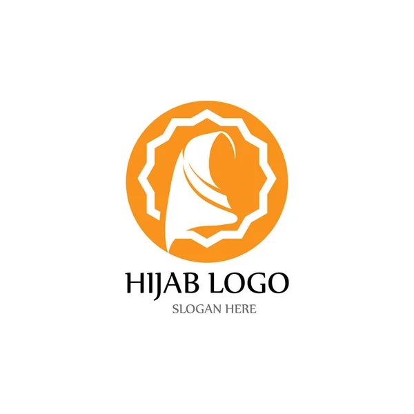 Logo hijab e icone vettoriali simbolo — Vettoriale Stock