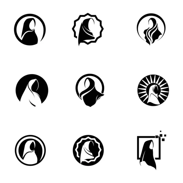 Hijab logo ve sembol vektör şablonu — Stok Vektör