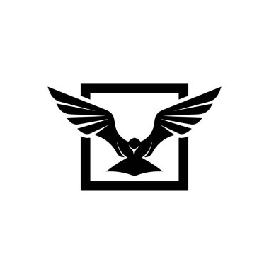 Kuş sinek Logo Şablon vektör illüstrasyon 