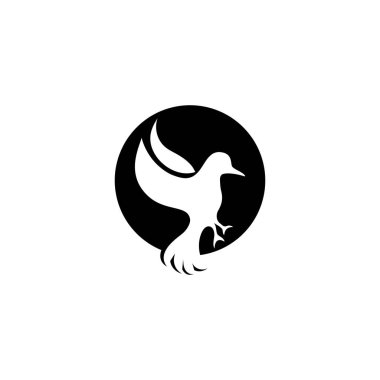 Kuş sinek Logo Şablon vektör illüstrasyon 