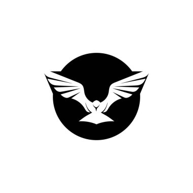 Kuş sinek Logo Şablon vektör illüstrasyon 