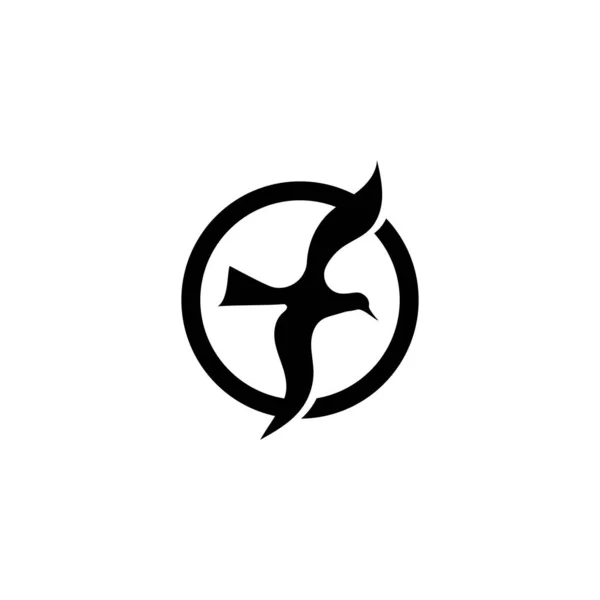 Bird fly logo typ mall vektor illustration — Stock vektor