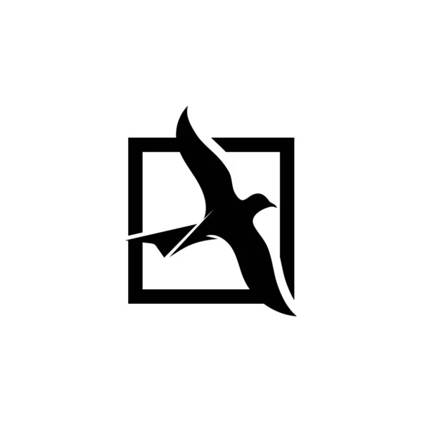 Vogel vliegen logo sjabloon vector illustratie — Stockvector