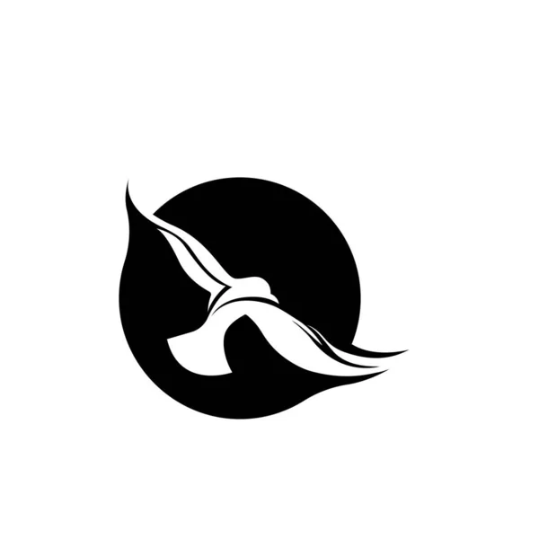 Kuş sinek Logo Şablon vektör illüstrasyon — Stok Vektör