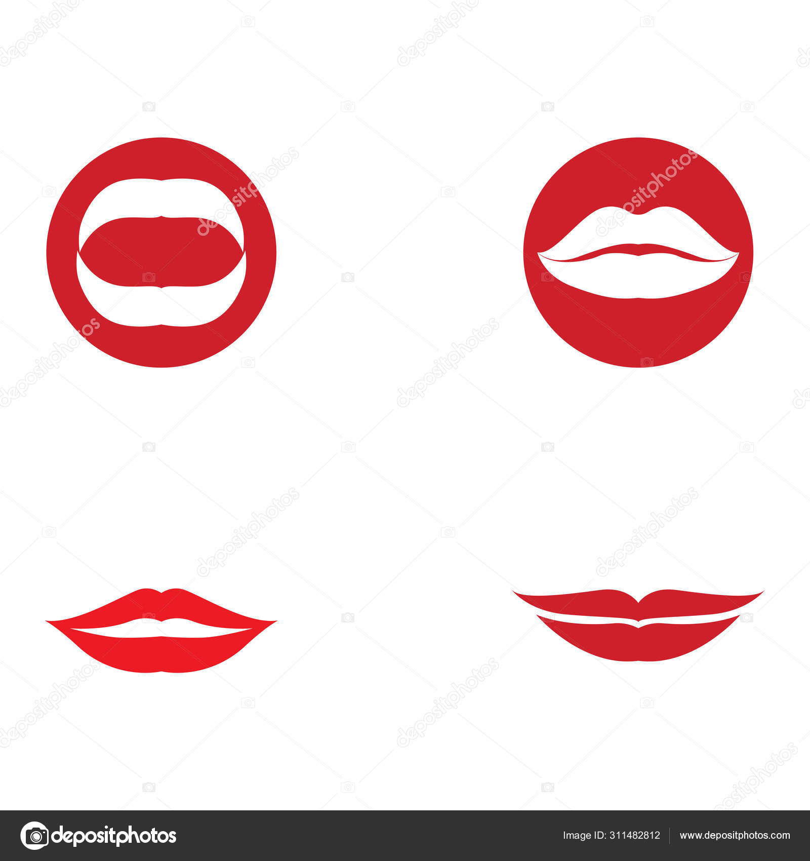 Lips icon cosmetic logo vector Stock Vector by ©Hatigraphic 311482812