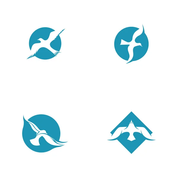 鸟飞标志模板矢量插图 — 图库矢量图片