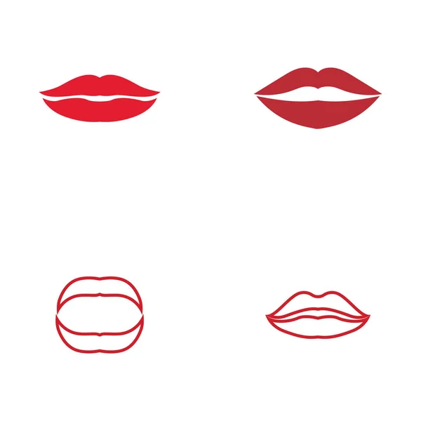 Ícone de lábios vetor logotipo cosmético —  Vetores de Stock