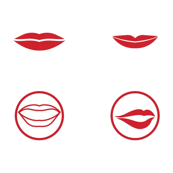 Labbra icona cosmetica logo vettoriale — Vettoriale Stock
