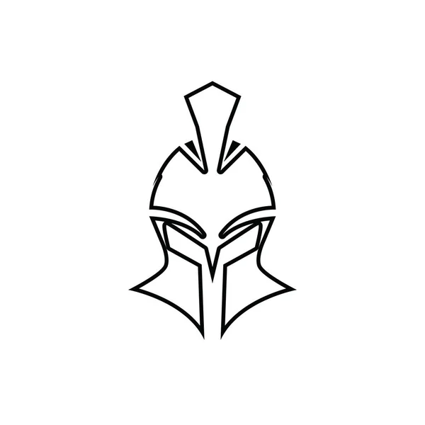 Plantilla de logotipo de casco espartano — Vector de stock