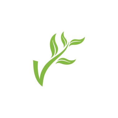 Yeşil ağaç yaprağı ekolojisi logoları