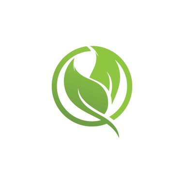 Yeşil ağaç yaprağı ekolojisi logoları