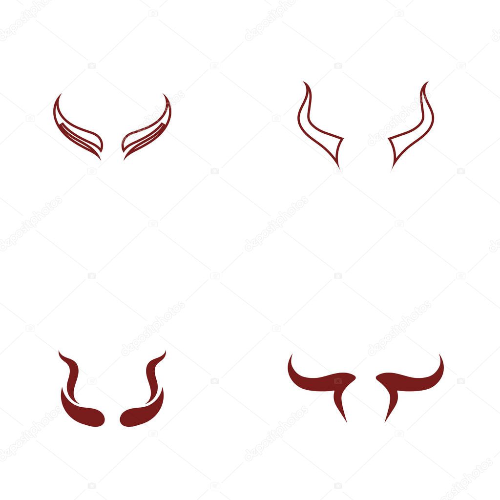 Devil horn Vector icon design illustration logo Template