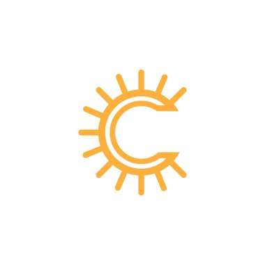 Güneş illüstrasyon simge vektör