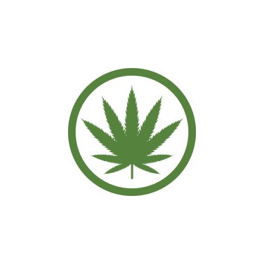 Canabis yaprak vektör illüstrasyon simgesi