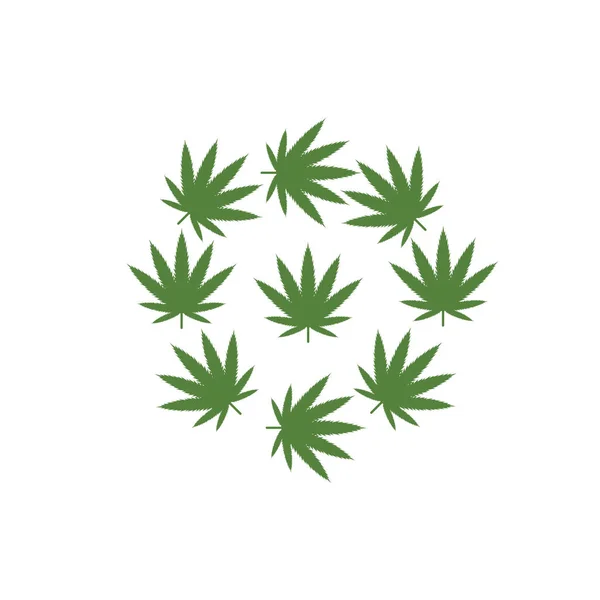 Icono de ilustración de vector de hoja de Canabis — Vector de stock