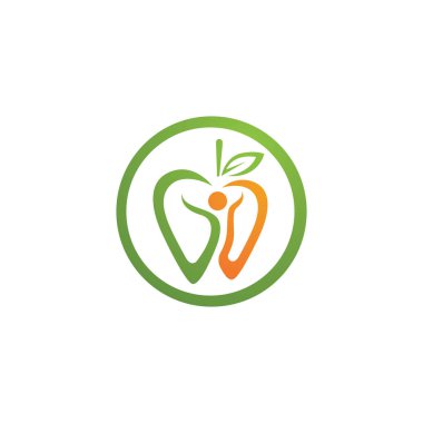 sağlıklı elma vektör tasarım simgesi