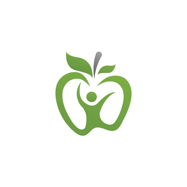 Icono de diseño de vector de manzana saludable — Vector de stock