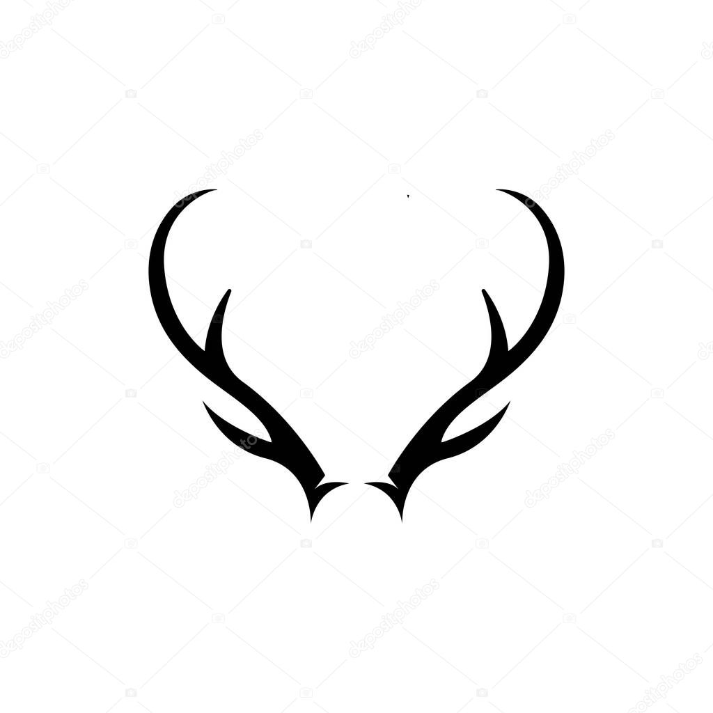 Deer antler horn  ilustration logo