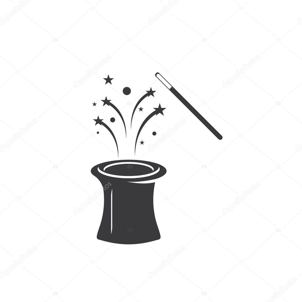 Wand Magic hat icon vector template