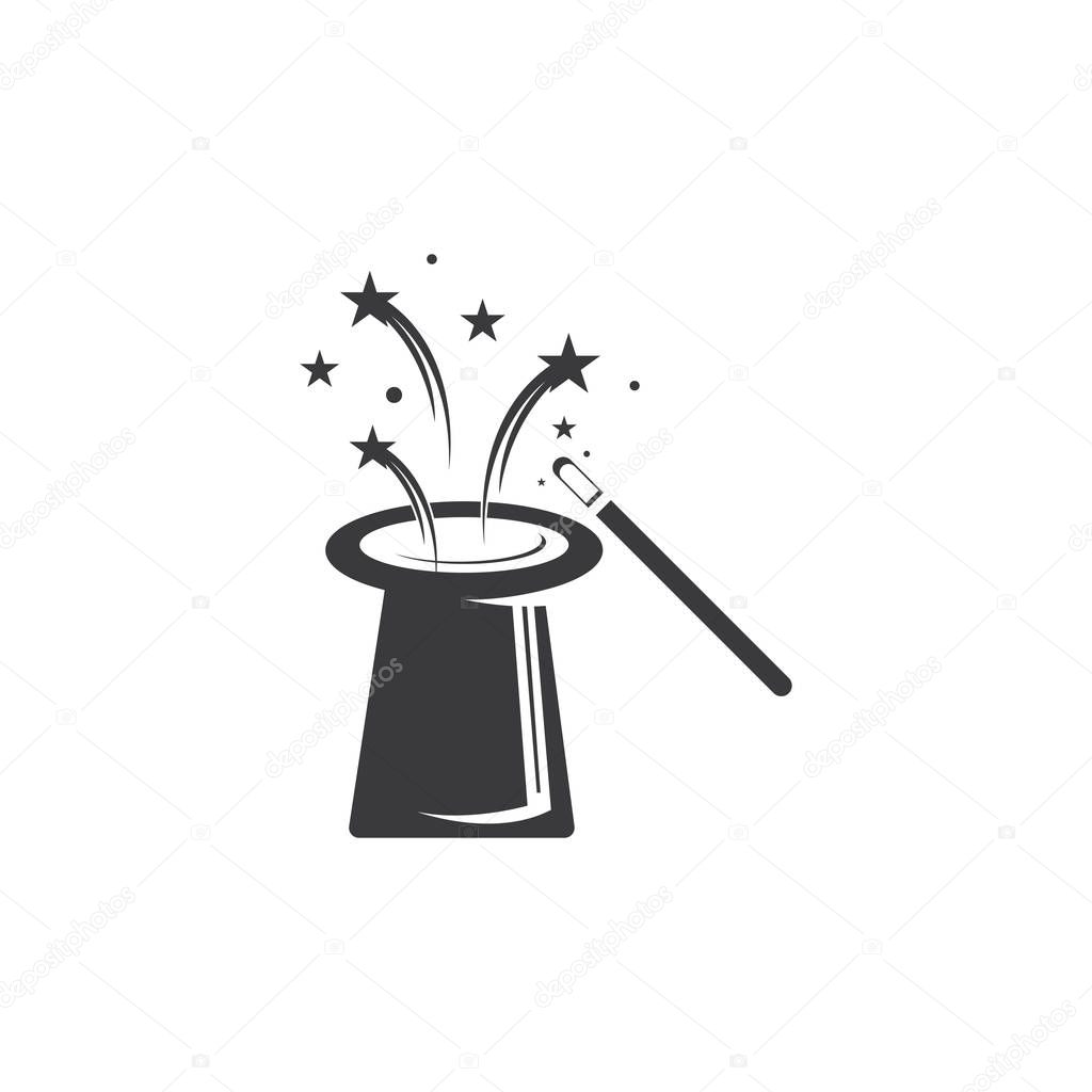 Wand Magic hat icon vector template