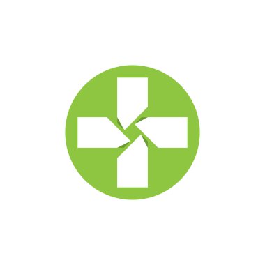 Hastane logosu ve sembolleri şablon vektörü