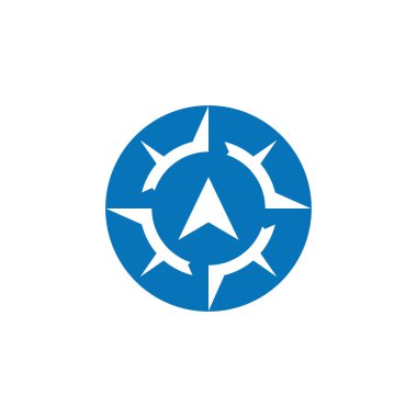 Pusula simgesi şablon vektör resimlemesi 