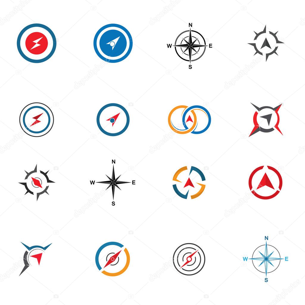 Compass logo  signs and symbols vecto
