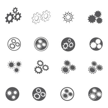 Gear Logo Şablonu Vektör Simgesi