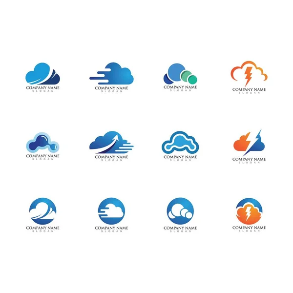 Cloud Template Vektor Icon Illustration Design — Stockvektor