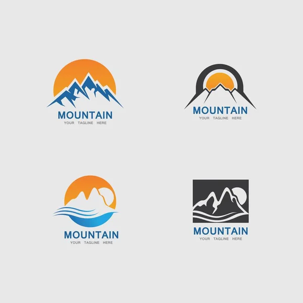 Icono Montaña Logo Plantilla Diseño Ilustración Vectorial — Vector de stock