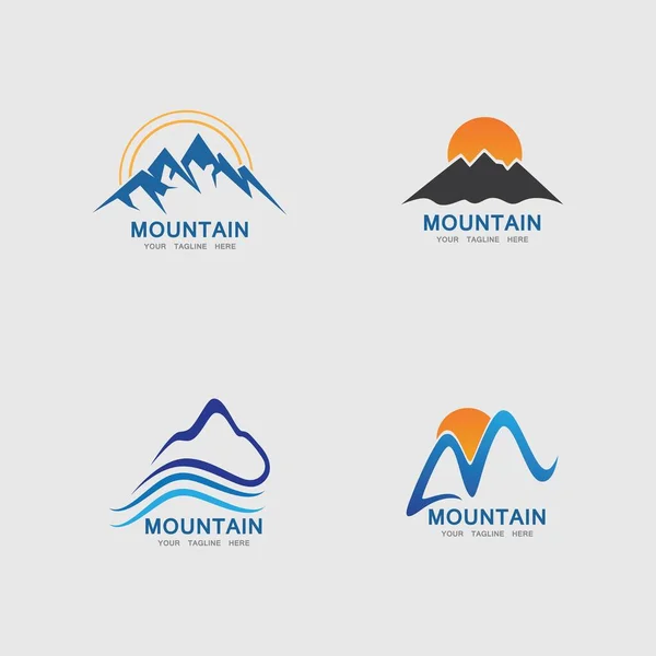 Mountain Ikon Logotyp Mall Vektor Illustration Design — Stock vektor