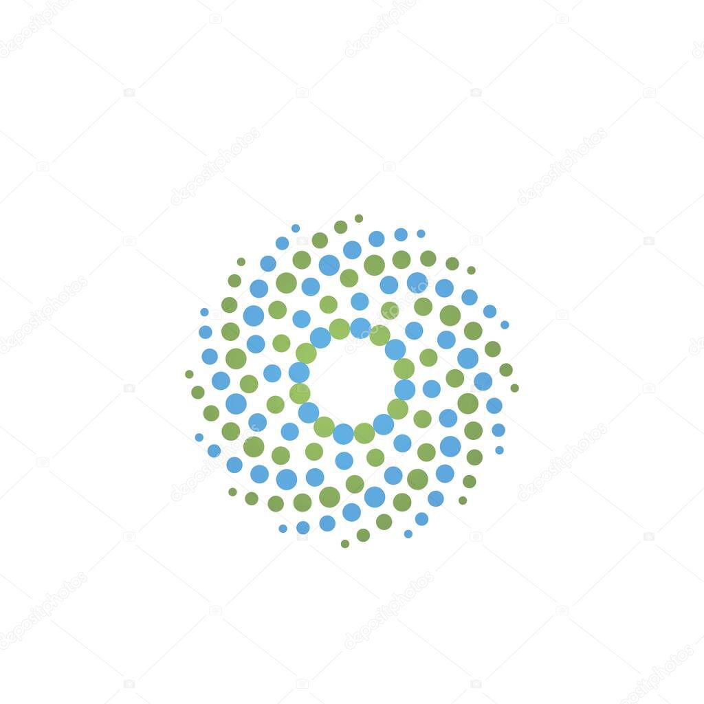 Halftone circle dots vector illustration design