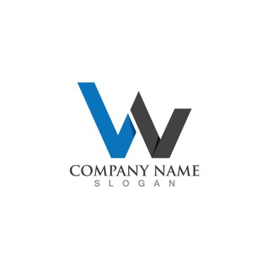 W Harfi Logo Şablonu vektör çizimi tasarımı