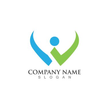 W Harfi Logo Şablonu vektör çizimi tasarımı