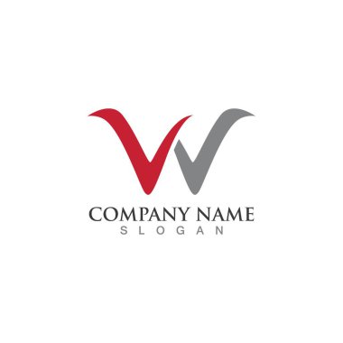 W Harfi Logo Şablonu vektör çizimi tasarımı