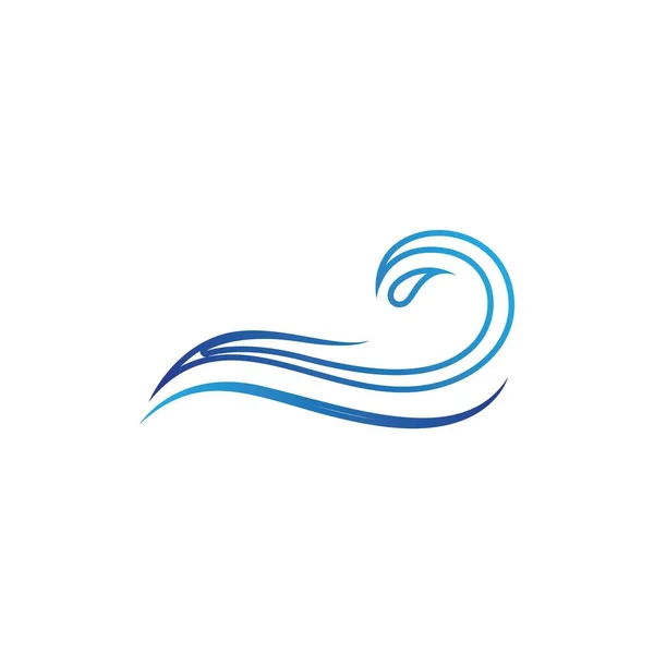 Wasser Welle Logo Vektor Illustration Design — Stockvektor