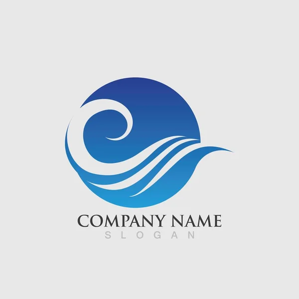 Water Wave Logo Vector Illustration Design — Stock Vector