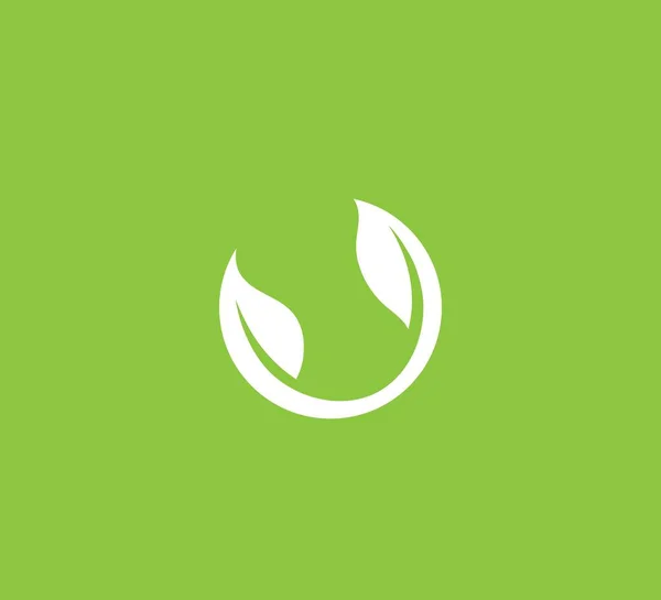 Leaf Nature Logo Vettore Verde — Vettoriale Stock