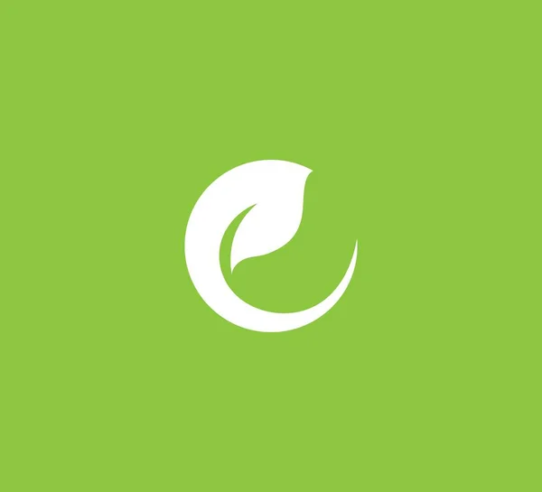 Leaf Nature Logo Green Vector - Stok Vektor
