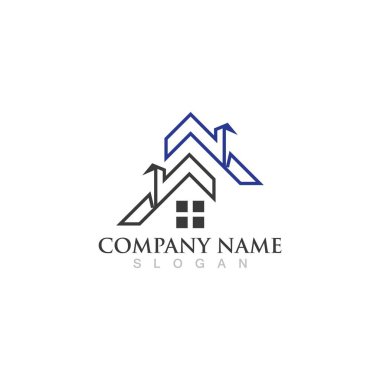 Ev ve bina logosu ve sembol vektörü