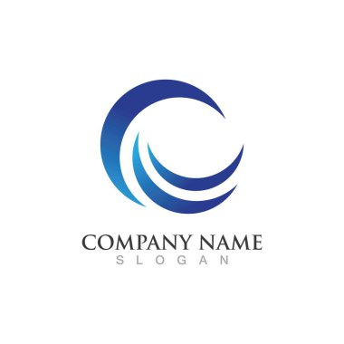 Su dalgası simgesi vektör çizim logosu