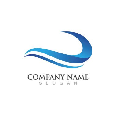 Su dalgası simgesi vektör çizim logosu