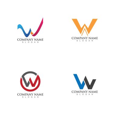 W Harfi Logo Şablonu vektör çizimi tasarımı